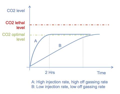 Optimal CO2 injection wth good gaseous exchange